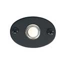Acorn Manufacturing [AMQBP] Forged Iron Door Bell Button - Bean - Smooth - Matte Black Finish - 2 3/8&quot; L
