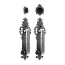 Acorn Manufacturing [WTSBD] Forged Iron Entrance Door Dummy Thumb Latch Set - Double Handle &amp; Plate - Warwick w/ Small Handle - Matte Black Finish