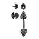Acorn Manufacturing [WT1BI] Cast Iron Entrance Door Mortise Lockset - Handle &amp; Knob - Large Double Warwick Handle - Matte Black Finish