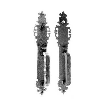 Acorn Manufacturing [WTTBI] Forged Iron Entrance Door Mortise Lockset - Double Handle &amp; Plate - Warwick w/ Large Handle - Matte Black Finish
