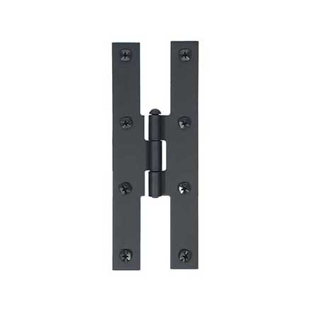 Acorn Manufacturing [AH7BQ] Steel Door H-Hinge - Surface Mount - Flush - Smooth - Matte Black Finish - 7&quot; H x 2 1/2&quot; W - Pair