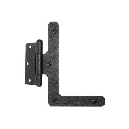 Acorn Manufacturing [RHABQ] Steel Door HL-Hinge - Half Surface Mount - Rough - Matte Black Finish - 7&quot; H x 5 1/2&quot; W - Pair