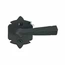 Acorn Manufacturing [RUSBI] Forged Iron Door Privacy Lever Set - Warwick Plate - 2 3/8" Backset - Matte Black Finish