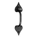 Acorn Manufacturing [RUFBD] Cast Iron Door Thumb Latch Dummy Handle - Heart Design - Rough - Matte Black Finish - 9 1/4&quot; L