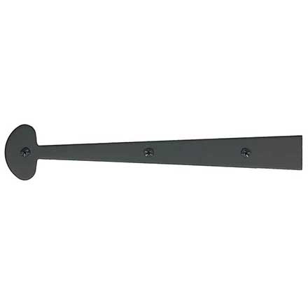Acorn Manufacturing [AHYBP] Steel Door Strap Hinge Front - Bean End - Smooth - Matte Black Finish - 12&quot; L