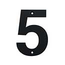 Acorn Manufacturing [AN5BP] Stainless Steel House Number - 5 - Black Finish - 4" L