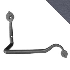 Artesano Iron Works [AIW-BA003TP-SB] Wrought Iron Toilet Tissue Holder - Single Arm - Leaf Ends - Semi-Matte Black Finish