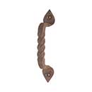 Artesano Iron Works [AIW-2021-OX] Wrought Iron Cabinet Pull Handle - Medium - Twisted Handle - Heart Ends - Oxidized Finish - 3 5/8&quot; C/C - 4 1/2&quot; L