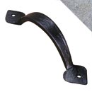 Artesano Iron Works [AIW-2030-NI] Wrought Iron Cabinet Pull Handle - Large - Curved Handle - Heart Ends - Natural Finish - 4 3/4&quot; C/C - 6&quot; L