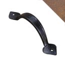 Artesano Iron Works [AIW-2031-OX] Wrought Iron Cabinet Pull Handle - Small - Curved Handle - Heart Ends - Oxidized Finish - 3 1/4&quot; C/C - 4&quot; L