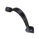 Artesano Iron Works [AIW-2031-SB] Wrought Iron Cabinet Pull Handle - Small - Curved Handle - Heart Ends - Semi-Matte Black Finish - 3 1/4" C/C - 4" L