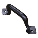 Artesano Iron Works [AIW-2034-SB] Wrought Iron Cabinet Pull Handle - Large - Round Bar Handle - Heart Ends - Semi-Matte Black Finish - 4 1/4&quot; C/C - 5&quot; L