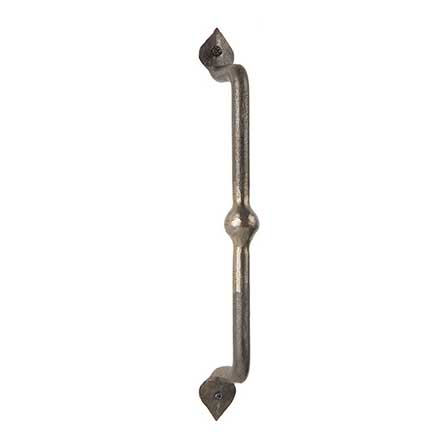 Artesano Iron Works [AIW-0005-4-NI] Wrought Iron Door Pull Handle - Ball Middle - Heart Ends - Natural Finish - 12 3/4&quot; C/C - 1 3/8&quot; W x 13 7/8&quot; L