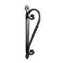 Artesano Iron Works [AIW-0006-SB] Wrought Iron Door Pull Handle - Twisted Scroll Bar - Hammered Backplate - Semi-Matte Black Finish - 9 3/8&quot; C/C - 1 3/4&quot; W x 10 1/8&quot; L