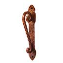 Artesano Iron Works [AIW-0009-OX] Wrought Iron Door Pull Handle - Twisted Scroll Bar - Hammered Backplate - Oxidized Finish - 10 3/8&quot; C/C - 2 1/8&quot; W x 12&quot; L