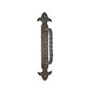 Artesano Iron Works [AIW-0010-NI] Wrought Iron Door Pull Handle - Twisted Scroll Bar - Hammered Backplate - Natural Finish - 7" C/C - 1 5/8" W x 8" L