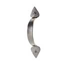 Artesano Iron Works [AIW-0012-NI] Wrought Iron Door Pull Handle - Arched Flat Bar - Heart Ends - Natural Finish - 6 5/8&quot; C/C - 1 5/8&quot; W x 8 3/8&quot; L