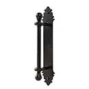 Artesano Iron Works [AIW-0015-SB] Wrought Iron Door Pull Handle - Ball Ends - Smooth Backplate - Semi-Matte Black Finish - 8 1/2&quot; C/C - 2&quot; W x 10 3/8&quot; L