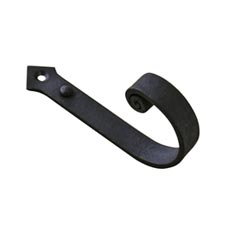 Artesano Iron Works [AIW-H1C-SB] Wrought Iron Hanging Hook - Flat Bar w/ Scroll - Semi-Matte Black Finish - 5 3/8&quot; L