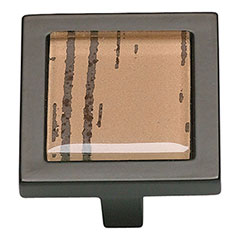 Atlas Homewares [230-OW-O] Die Cast Zinc Cabinet Knob - Spa Series - Tiger Glass - Aged Bronze Finish - 1 3/8&quot; Sq.