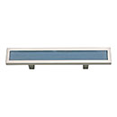 Atlas Homewares [231-BLU-BRN] Die Cast Zinc Cabinet Pull Handle - Spa Series - Standard Size - Blue Glass - Brushed Nickel Finish - 3" C/C - 5 3/4" L