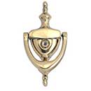 Brass Accents [A07-K6551-PVD] Solid Brass Door Knocker - Medium Traditional w/ Viewer - Polished Brass (PVD) Finish - 6&quot; H