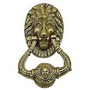 Brass Accents [A03-K5000-605] Solid Brass Door Knocker - Lion - Polished Brass Finish - 6 1/2" H