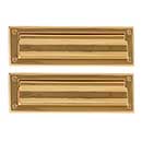 Brass Accents [A07-M0050-PVD] Solid Brass Door Mail Slot - Double Flap - Polished Brass (PVD) Finish - 10&quot; L
