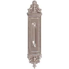 Brass Accents [A04-P5231-RV5-619] Solid Brass Door Pull Plate - Apollo w/ Small Colonial Revival Pull - Satin Nickel Finish - 3 5/8&quot; W x 18&quot; L