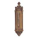 Brass Accents [A04-P5601-CLN-486] Solid Brass Door Pull Plate - Gothic w/ Colonial Wire Pull - Aged Brass Finish - 3 3/8" W x 16" L