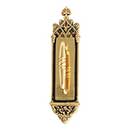 Brass Accents [A04-P5601-CLN-610] Solid Brass Door Pull Plate - Gothic w/ Colonial Wire Pull - Highlighted Brass Finish - 3 3/8&quot; W x 16&quot; L