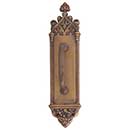 Brass Accents [A04-P5601-RV5-486] Solid Brass Door Pull Plate - Gothic w/ Small Colonial Revival Pull - Aged Brass Finish - 3 3/8&quot; W x 16&quot; L