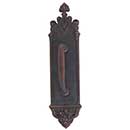 Brass Accents [A04-P5601-RV5-613VB] Solid Brass Door Pull Plate - Gothic w/ Small Colonial Revival Pull - Venetian Bronze Finish - 3 3/8&quot; W x 16&quot; L