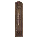 Brass Accents [A04-P5841-CLN-486] Solid Brass Door Pull Plate - Oxford w/ Colonial Wire Pull - Aged Brass Finish - 3 3/8" W x 18" L