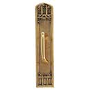 Brass Accents [A04-P5841-MSS-610] Solid Brass Door Pull Plate - Oxford w/ Mission Pull - Highlighted Brass Finish - 3 3/8&quot; W x 18&quot; L