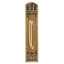 Brass Accents [A04-P5841-RV7-610] Solid Brass Door Pull Plate - Oxford w/ Large Colonial Revival Pull - Highlighted Brass Finish - 3 3/8&quot; W x 18&quot; L