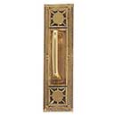 Brass Accents [A04-P7201-MSS-610] Solid Brass Door Pull Plate - Nantucket w/ Mission Pull - Highlighted Brass Finish - 3 3/4&quot; W x 13 7/8&quot; L