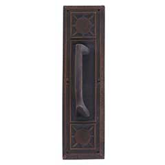 Brass Accents [A04-P7201-MSS-613VB] Solid Brass Door Pull Plate - Nantucket w/ Mission Pull - Venetian Bronze Finish - 3 3/4&quot; W x 13 7/8&quot; L