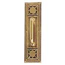 Brass Accents [A04-P7201-RV5-610] Solid Brass Door Pull Plate - Nantucket w/ Small Colonial Revival Pull - Highlighted Brass Finish - 3 3/4&quot; W x 13 7/8&quot; L