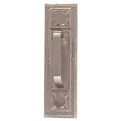 Brass Accents [A04-P7201-TRD-619] Solid Brass Door Pull Plate - Nantucket w/ Traditional Pull - Satin Nickel Finish - 3 3/4&quot; W x 13 7/8&quot; L