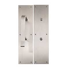 Brass Accents [A02-P7502-630] Stainless Steel Door Pull &amp; Push Plate Set - Satin Finish - 4&quot; W x 16&quot; L