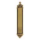 Brass Accents [A04-P5640-610] Solid Brass Door Push Plate - Gothic - Highlighted Brass Finish - 3 3/8&quot; W x 23 3/4&quot; L