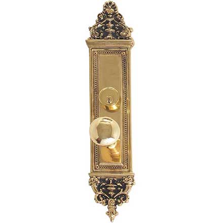 Brass Accents [D04-K523M] Solid Brass Door Mortise Entry Set - Apollo Series - Single Cylinder - 2 1/2&quot; Backset - 3 5/8&quot; x 18&quot; Plate