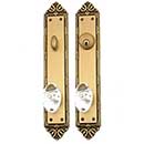 Brass Accents [D05-K723] Solid Brass Door Tubular Entry Set - Ribbon &amp; Reed Series - Single Cylinder - 2 1/2&quot; x 13 3/4&quot; Plate