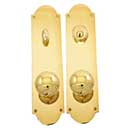 Brass Accents [D07-K042] Solid Brass Door Tubular Entry Set - Palladian Series - Single Cylinder - 3&quot; x 12&quot; Plate
