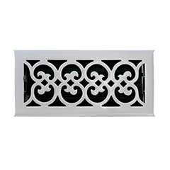Brass Accents [A03-R4410-619] Cast Brass Decorative Floor Register Vent Cover - Scroll - Satin Nickel Finish - 4&quot; x 10&quot;