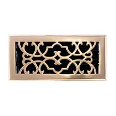 Brass Accents [A03-R6410-605] Cast Brass Decorative Floor Register Vent Cover - Victorian - Polished Brass Finish - 4&quot; x 10&quot;