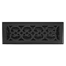Brass Accents [A03-R4414-622] Cast Brass Decorative Floor Register Vent Cover - Scroll - Weathered Black Finish - 4&quot; x 14&quot;