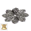 Cal Crystal [24BP-US3] Solid Brass Cabinet Knob Backplate - Flower - Polished Brass Finish - 1 3/4" Dia.