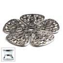 Cal Crystal [760BP-US26] Solid Brass Cabinet Knob Backplate - Flower Petals - Polished Chrome Finish - 1 3/4" Dia.